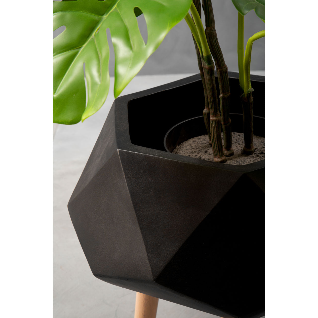 Product photograph of Olivia S Daniel Planter Multifaceted Black Small from Olivia's.