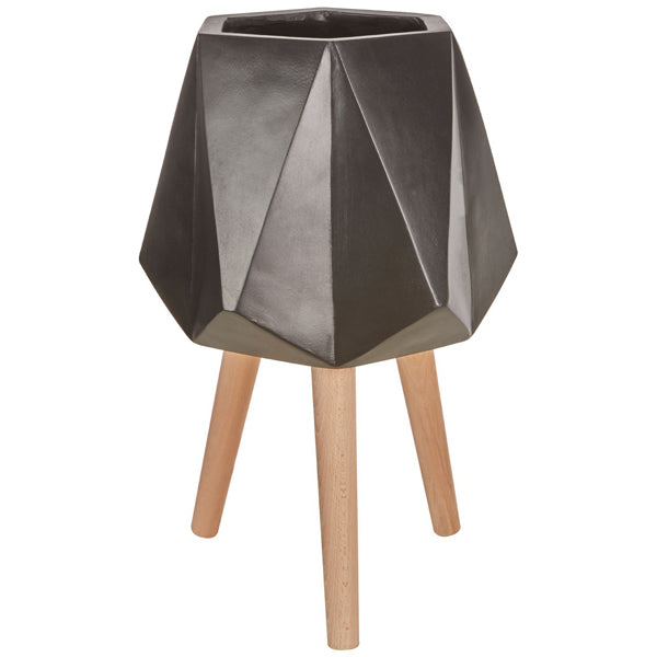 Product photograph of Olivia S Daniel Planter Multifaceted Black Large from Olivia's
