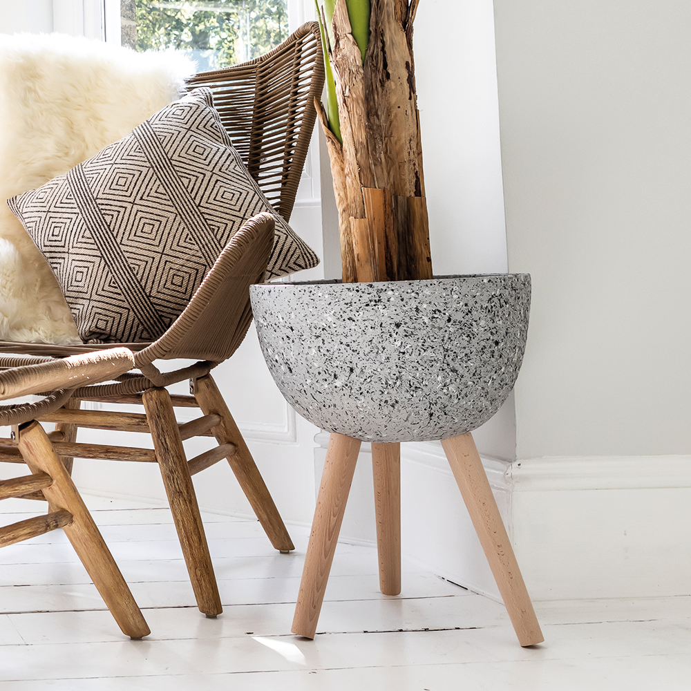 Product photograph of Olivia S Daniel Planter Grey Rounded Medium from Olivia's.