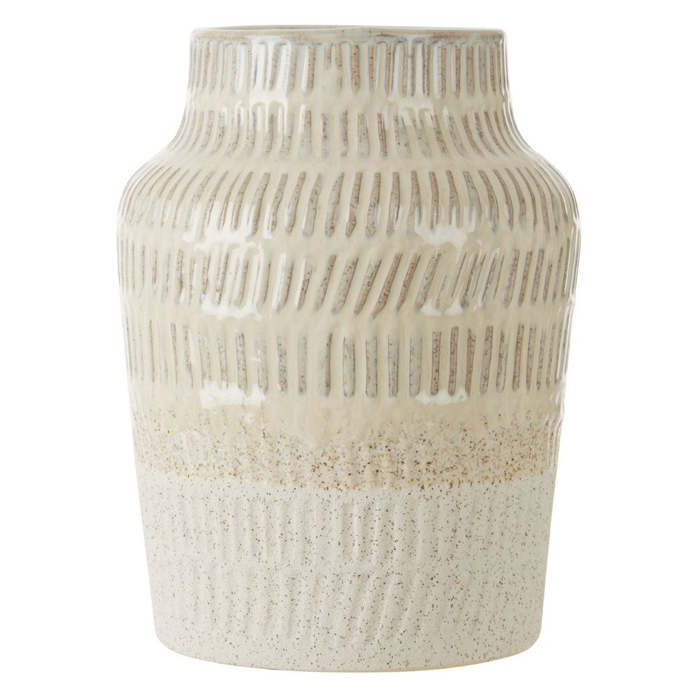 Product photograph of Olivia S Stefi Small Stoneware Vase In White from Olivia's