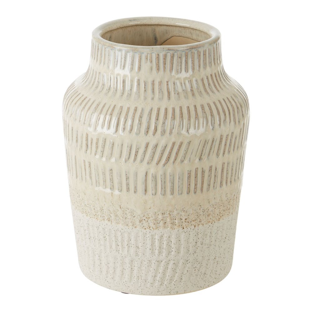 Product photograph of Olivia S Stefi Small Stoneware Vase In White from Olivia's.