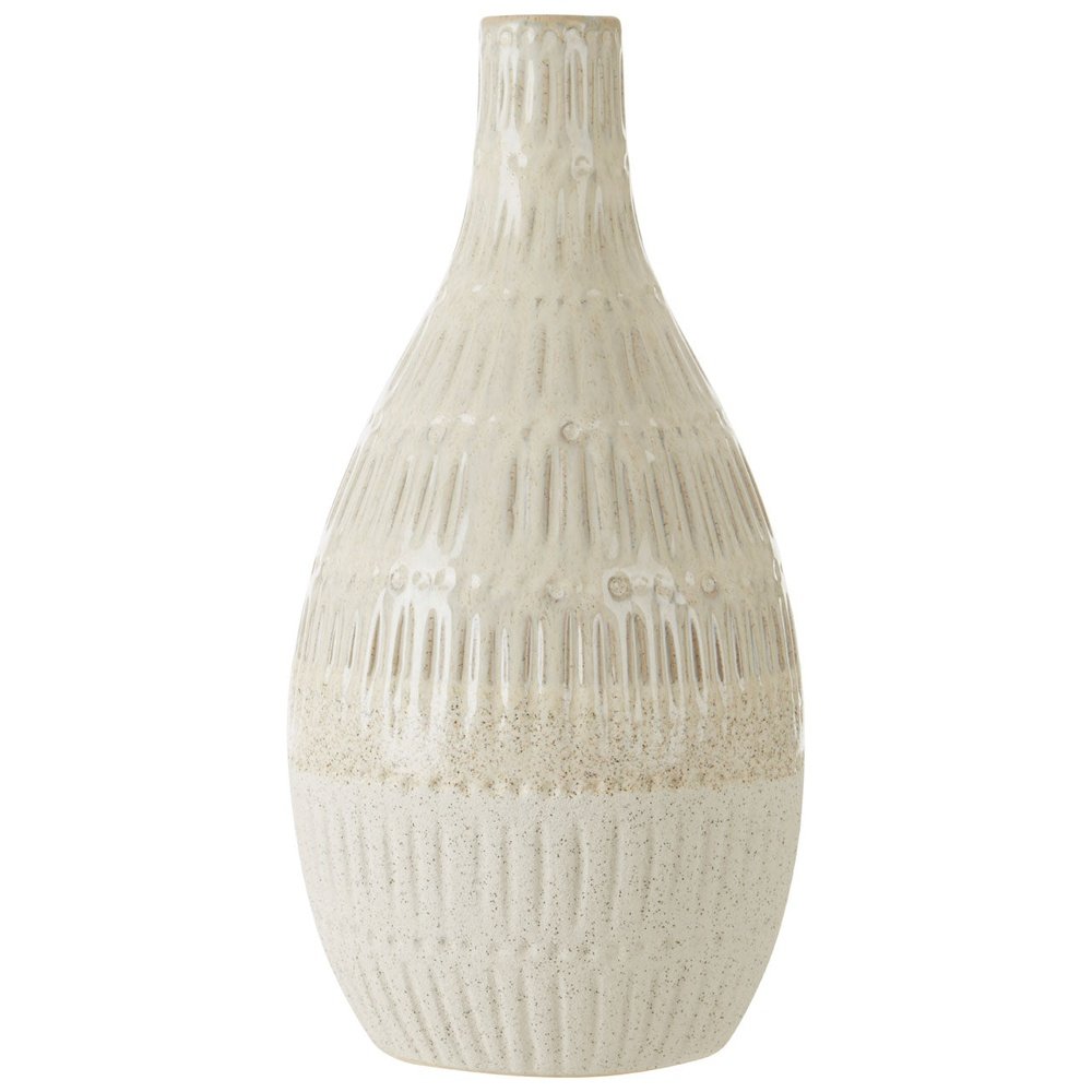 Olivias Stefi Medium Bottle Stoneware Vase In White