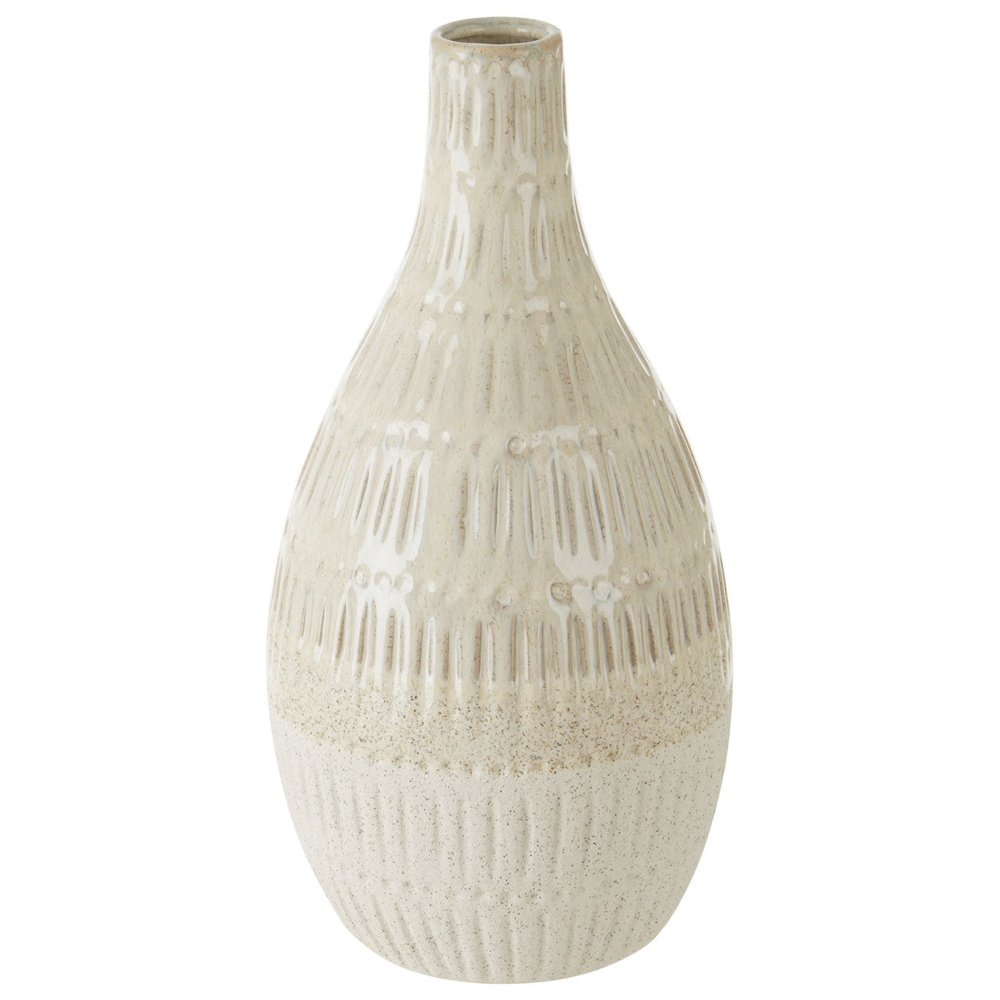 Product photograph of Olivia S Stefi Medium Bottle Stoneware Vase In White from Olivia's.
