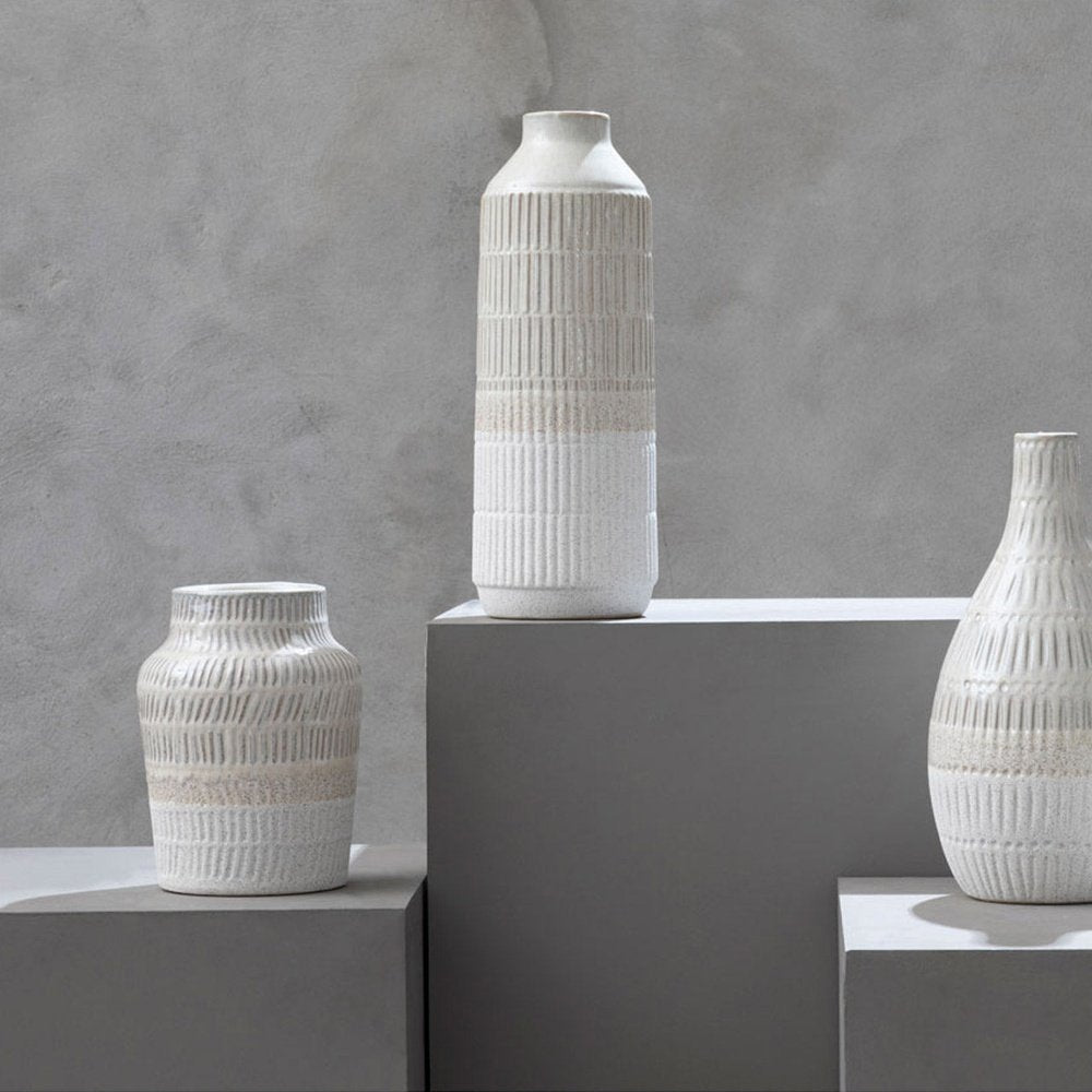 Product photograph of Olivia S Stefi Large Vase Stoneware In White from Olivia's.