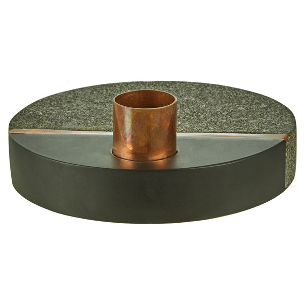 Product photograph of Olivia S Petra K Lava Stone Candle Holder Copper Finish Grey And Blac from Olivia's.