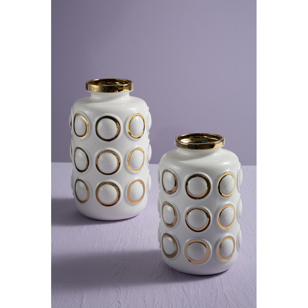 Product photograph of Olivia S Boutique Hotel Collection - Gold Circle Vase Large from Olivia's.