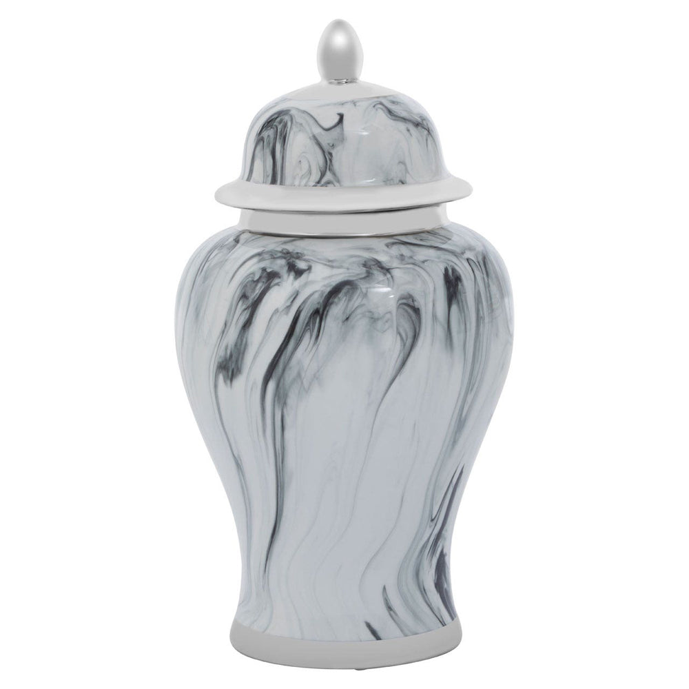 Product photograph of Olivia S Luxe Collection - Marble Ceramic Jar Small from Olivia's