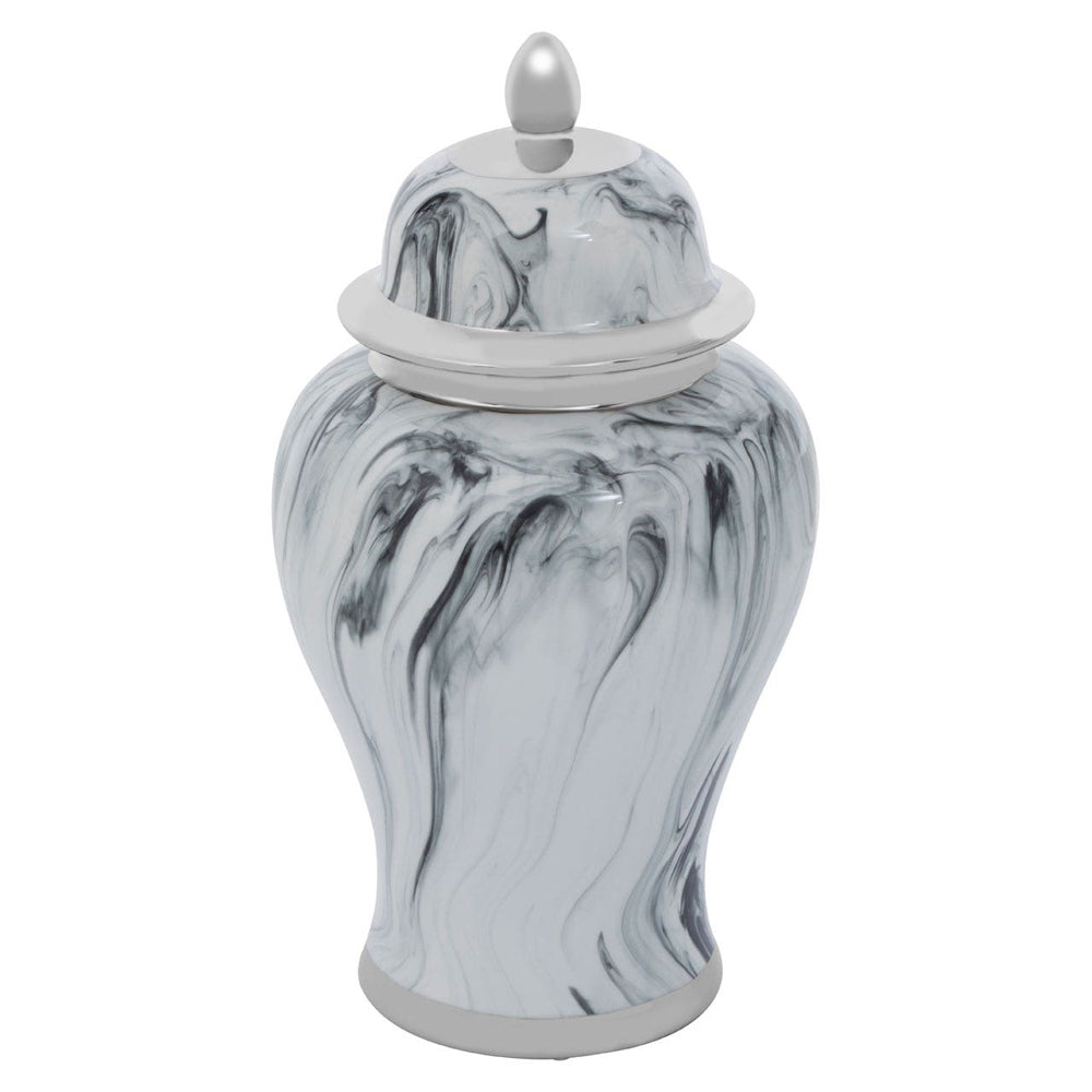 Product photograph of Olivia S Luxe Collection - Marble Ceramic Jar Small from Olivia's.