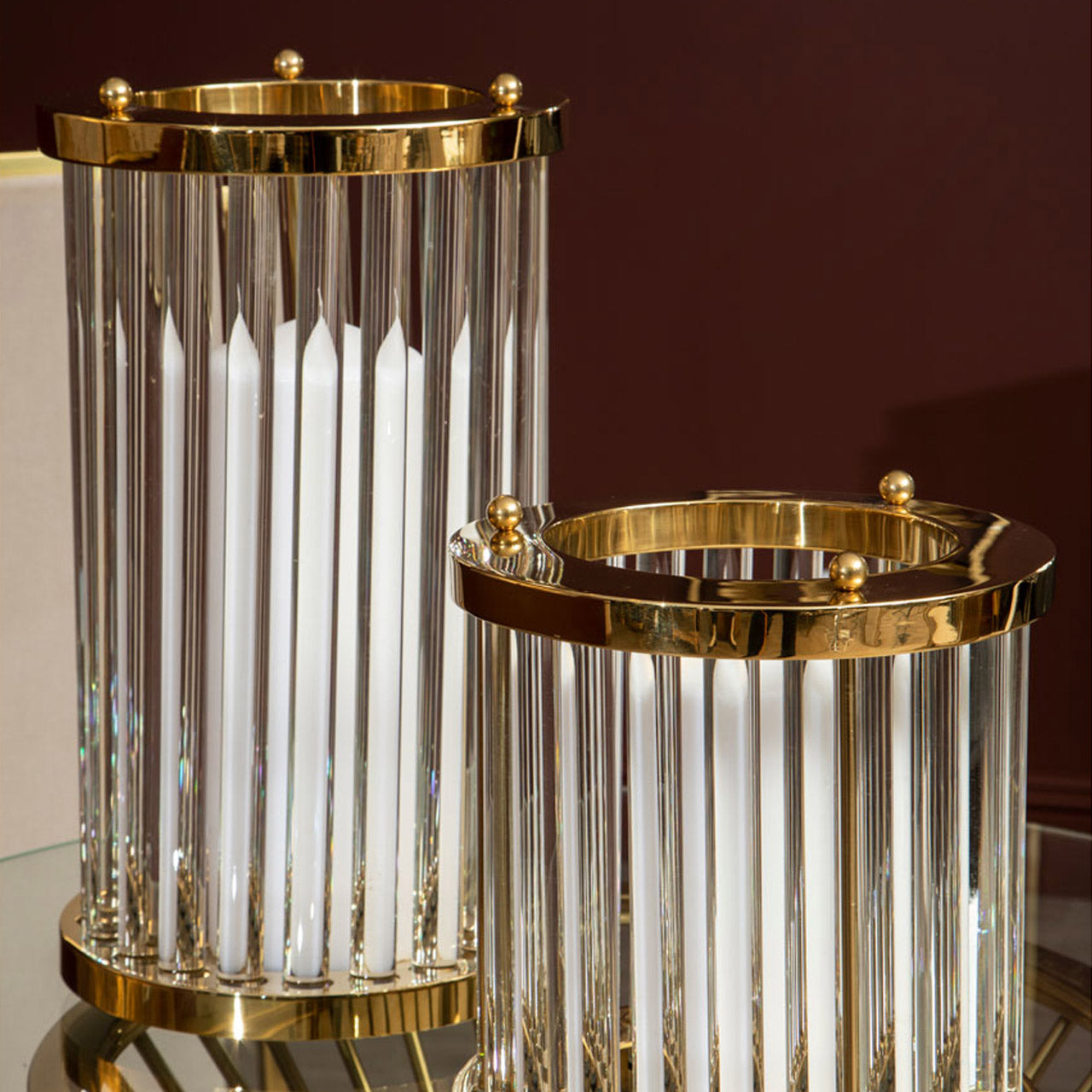 Product photograph of Olivia S Frankie Large Candle Holder In Gold from Olivia's.