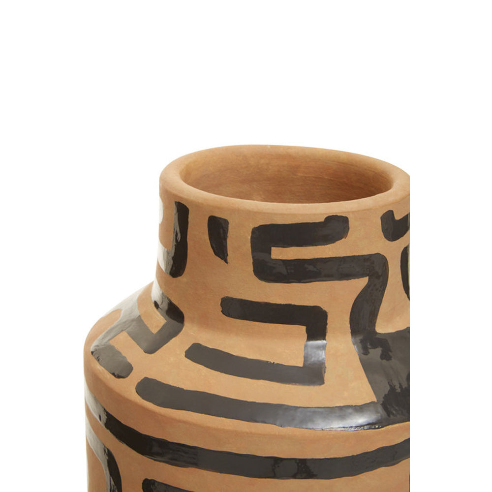 Product photograph of Olivia S Abstract Pattern Vase Sand Black Large from Olivia's.