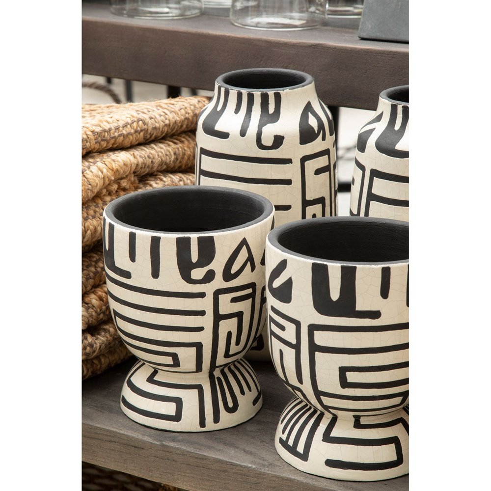 Product photograph of Olivia S Abstract Pattern Vase White Black Large from Olivia's.