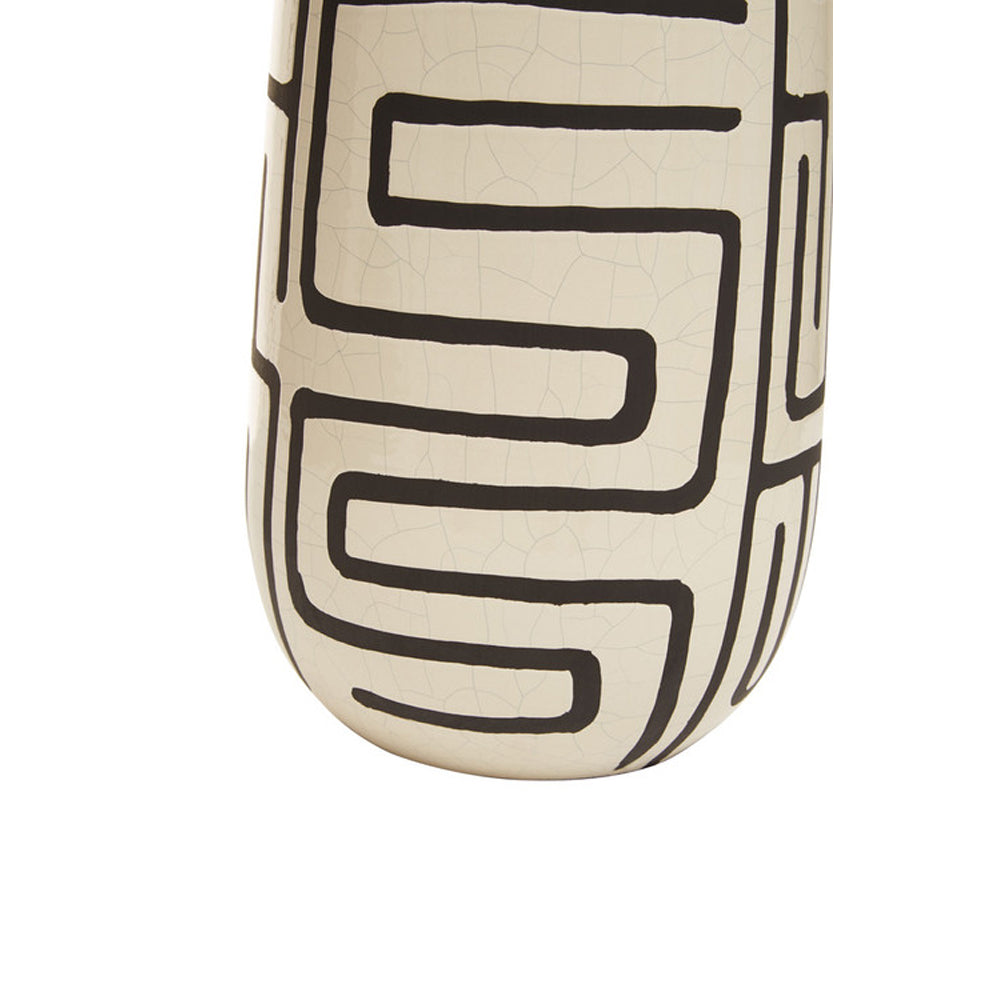 Product photograph of Olivia S Abstract Pattern Vase White Black Large from Olivia's.