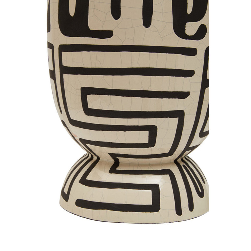 Product photograph of Olivia S Abstract Pattern Vase White Black Small from Olivia's.
