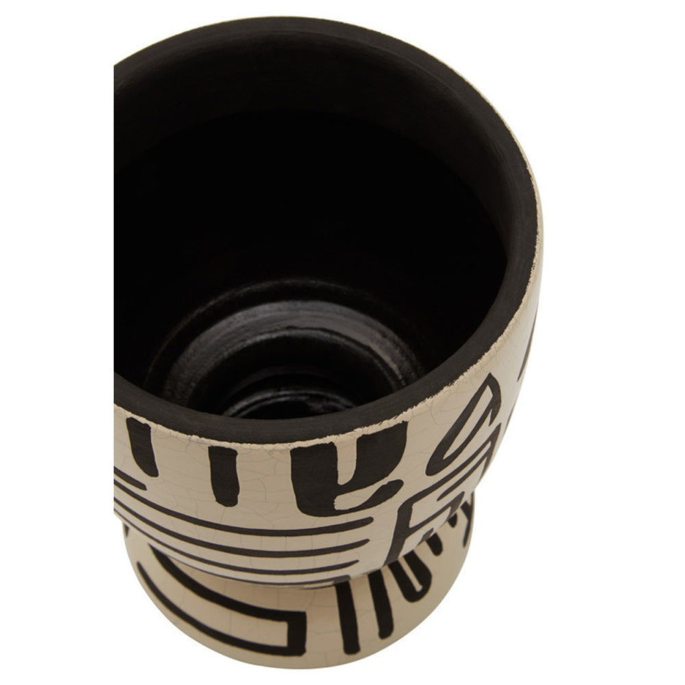 Product photograph of Olivia S Abstract Pattern Vase White Black Small from Olivia's.
