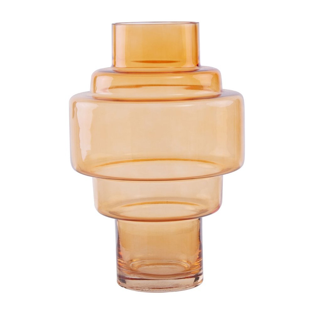 Product photograph of Olivia S Cadence Small Orange Glass Vase from Olivia's