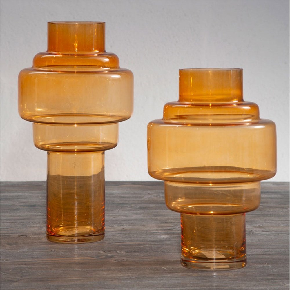 Product photograph of Olivia S Cadence Small Orange Glass Vase from Olivia's.
