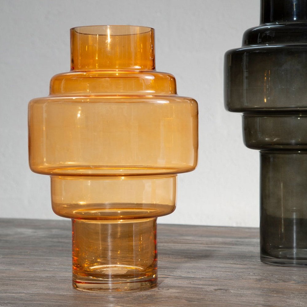 Product photograph of Olivia S Cadence Small Orange Glass Vase from Olivia's.