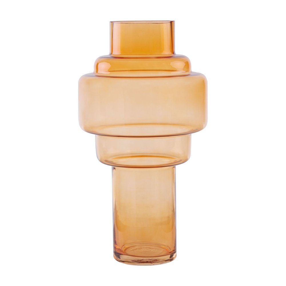 Product photograph of Olivia S Cadence Large Orange Glass Vase from Olivia's