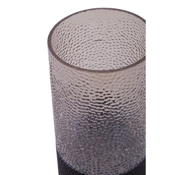 Product photograph of Olivia S Cova Embossed Glass Vase Smoked And Black Large from Olivia's.