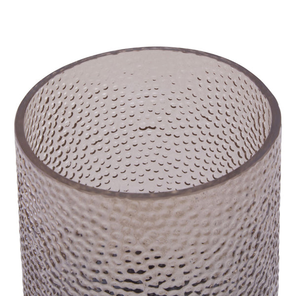 Product photograph of Olivia S Cova Embossed Glass Vase Smoked And Black Small from Olivia's.