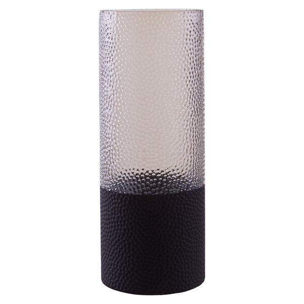 Product photograph of Olivia S Cova Embossed Glass Vase Smoked And Black Large from Olivia's.