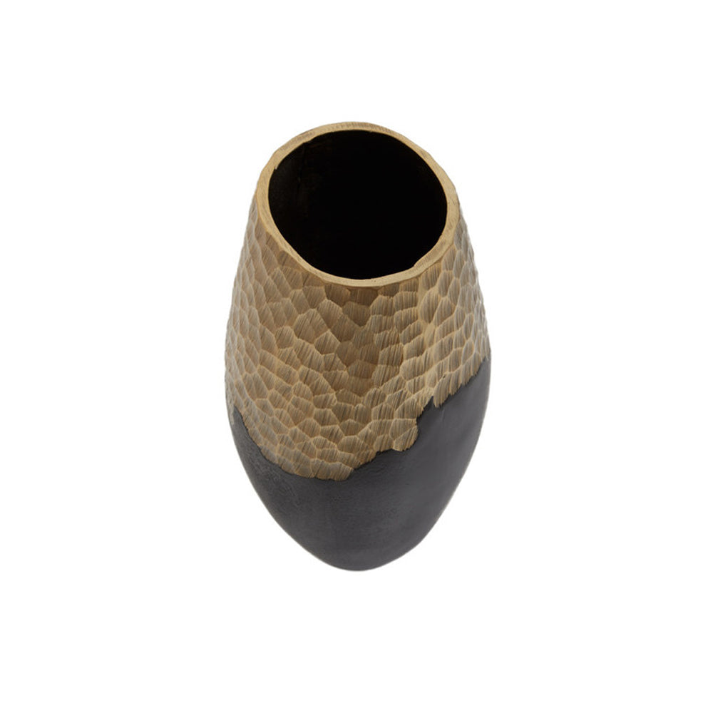 Product photograph of Olivia S Luxe Collection - Black And Gold Dimpled Vase Small from Olivia's.