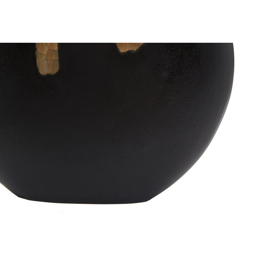 Product photograph of Olivia S Luxe Collection - Black And Gold Round Dimpled Vase Large from Olivia's.