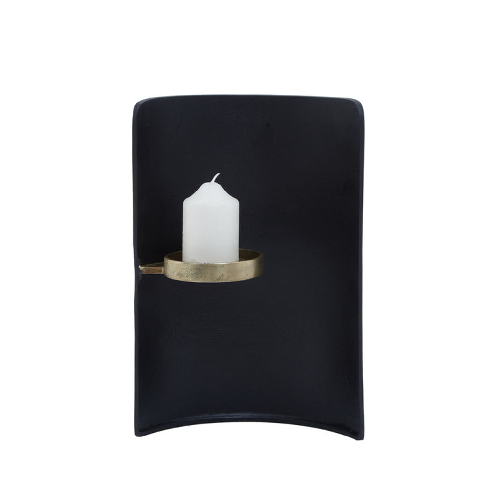Product photograph of Olivia S Luxe Collection - Black And Gold Round Dimpled Candle Holder from Olivia's.