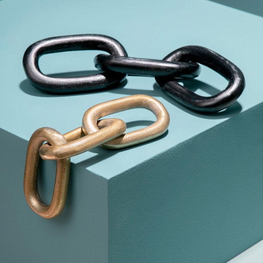 Product photograph of Olivia S Paton Small Aluminium Chain Sculpture In Gold from Olivia's.