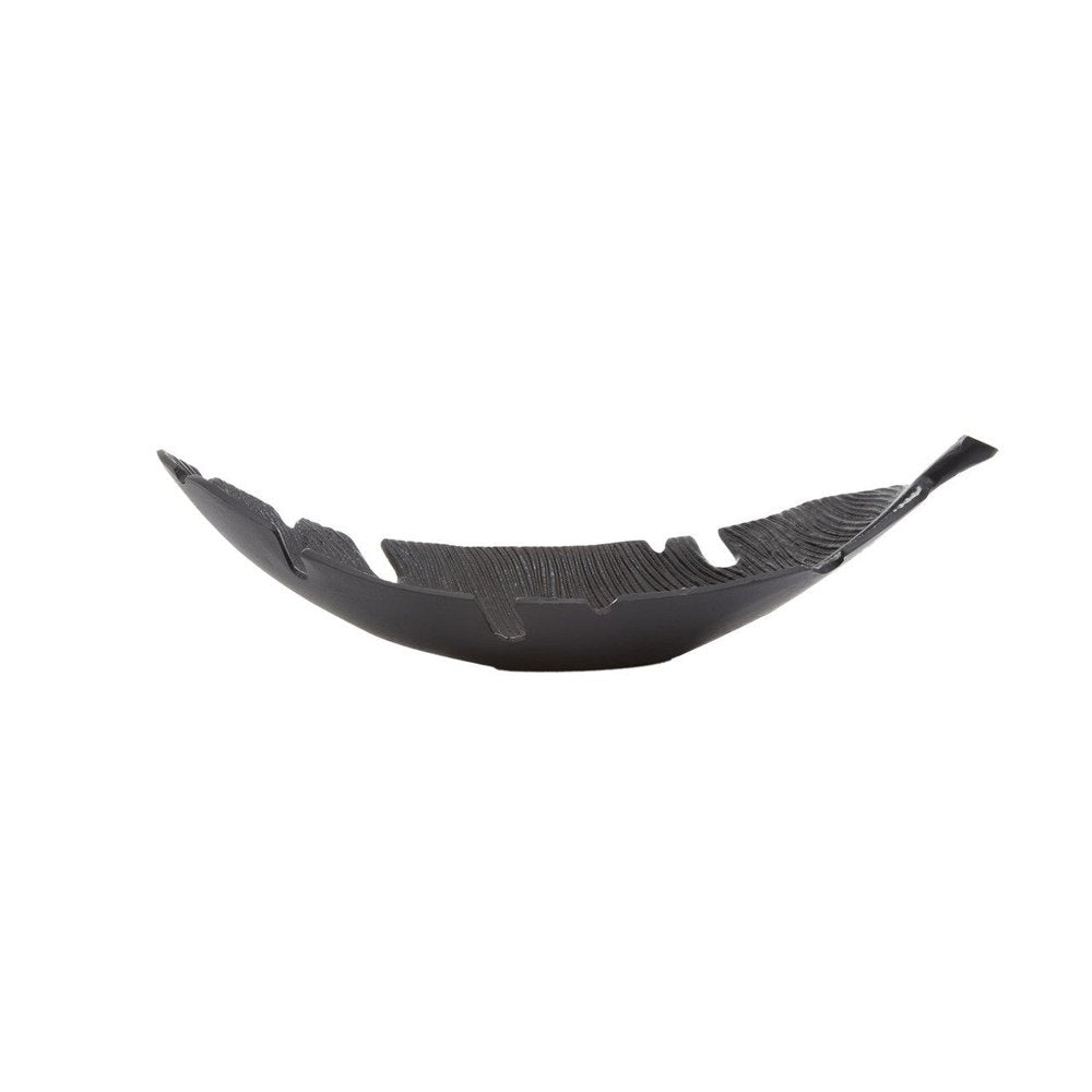 Product photograph of Olivia S Penelope Curved Leaf Dish In Black from Olivia's