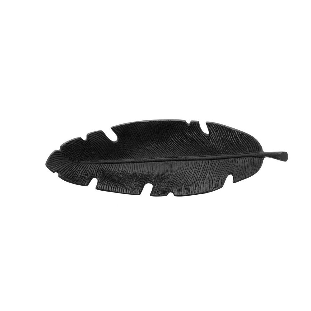 Product photograph of Olivia S Penelope Curved Leaf Dish In Black from Olivia's.