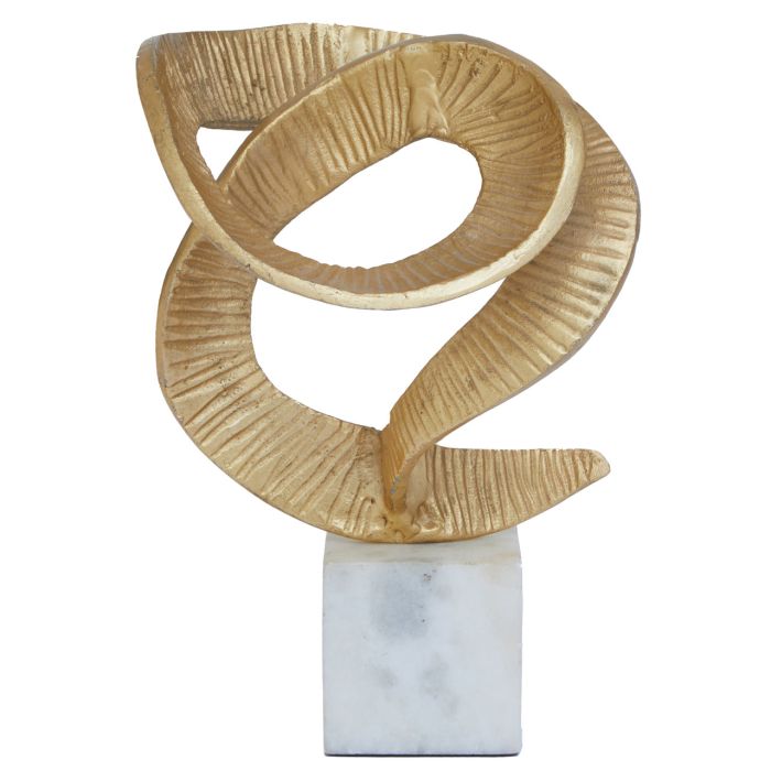 Olivias Gold Sculpture On White Marble