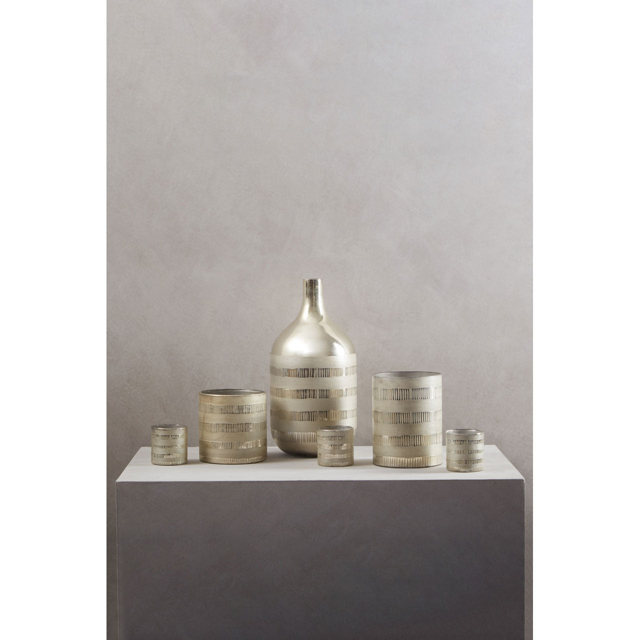 Product photograph of Olivia S Briella Bottle Vase Silver from Olivia's.