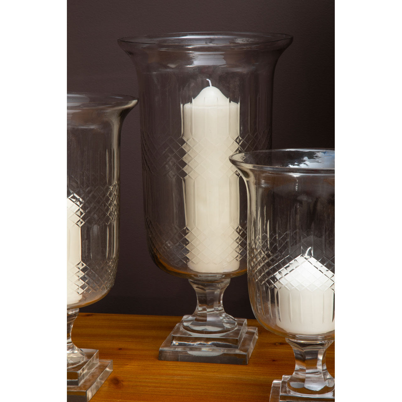 Product photograph of Olivia S Cortina Hurricane Candle Holder Clear Large from Olivia's.