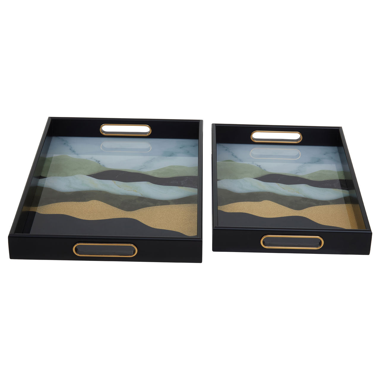 Product photograph of Olivia S Set Of 2 Selina Trays In Multicolour from Olivia's