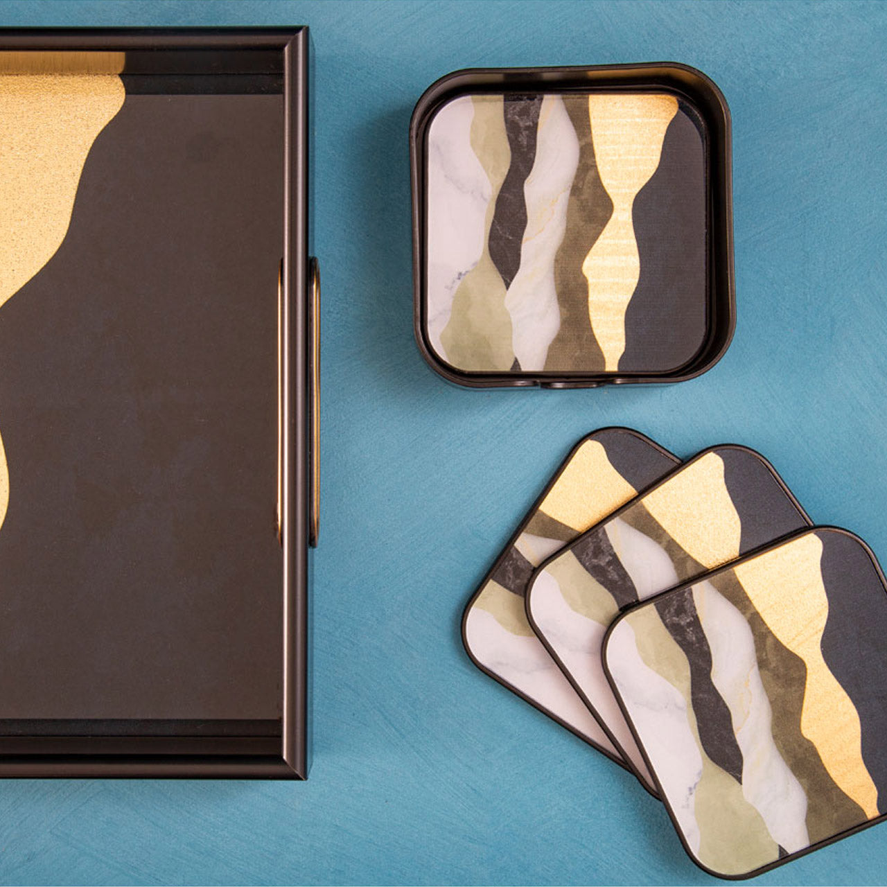 Product photograph of Olivia S Set Of 2 Selina Trays In Multicolour from Olivia's.