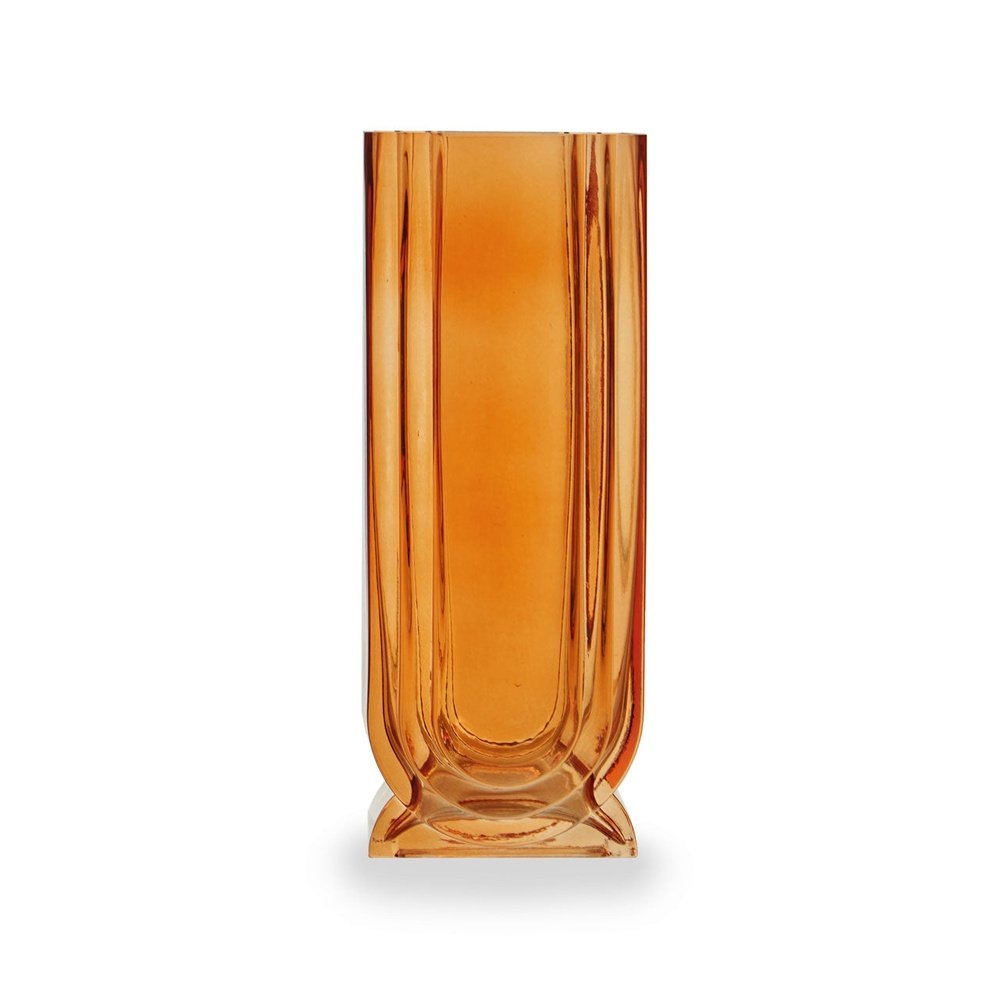 Product photograph of Olivia S Eden Large Glass Vase In Orange from Olivia's