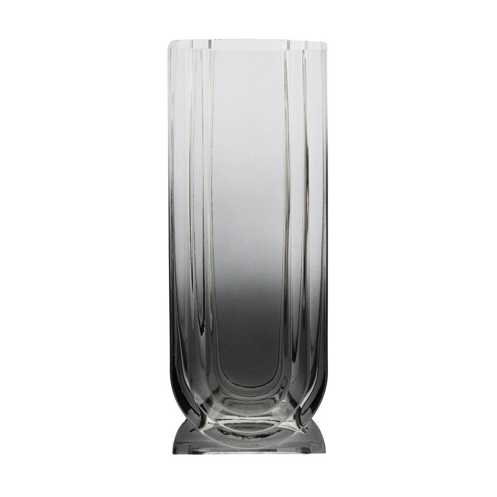 Product photograph of Olivia S Eden Large Glass Vase In Grey Ombre from Olivia's