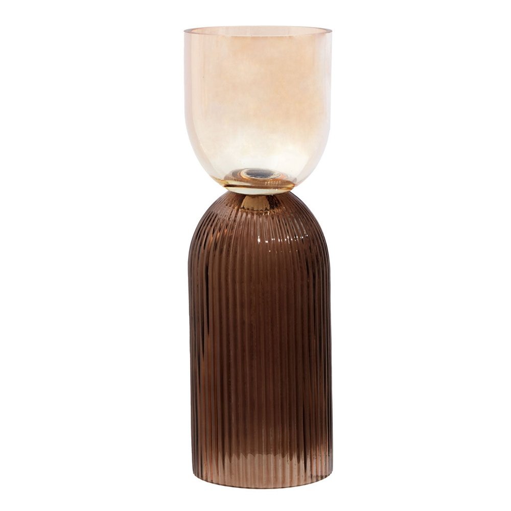 Olivias Esme Large Glass Vase In Amber Brown