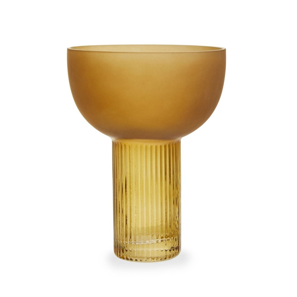 Product photograph of Olivia S Esme Small Glass Vase In Ochre from Olivia's