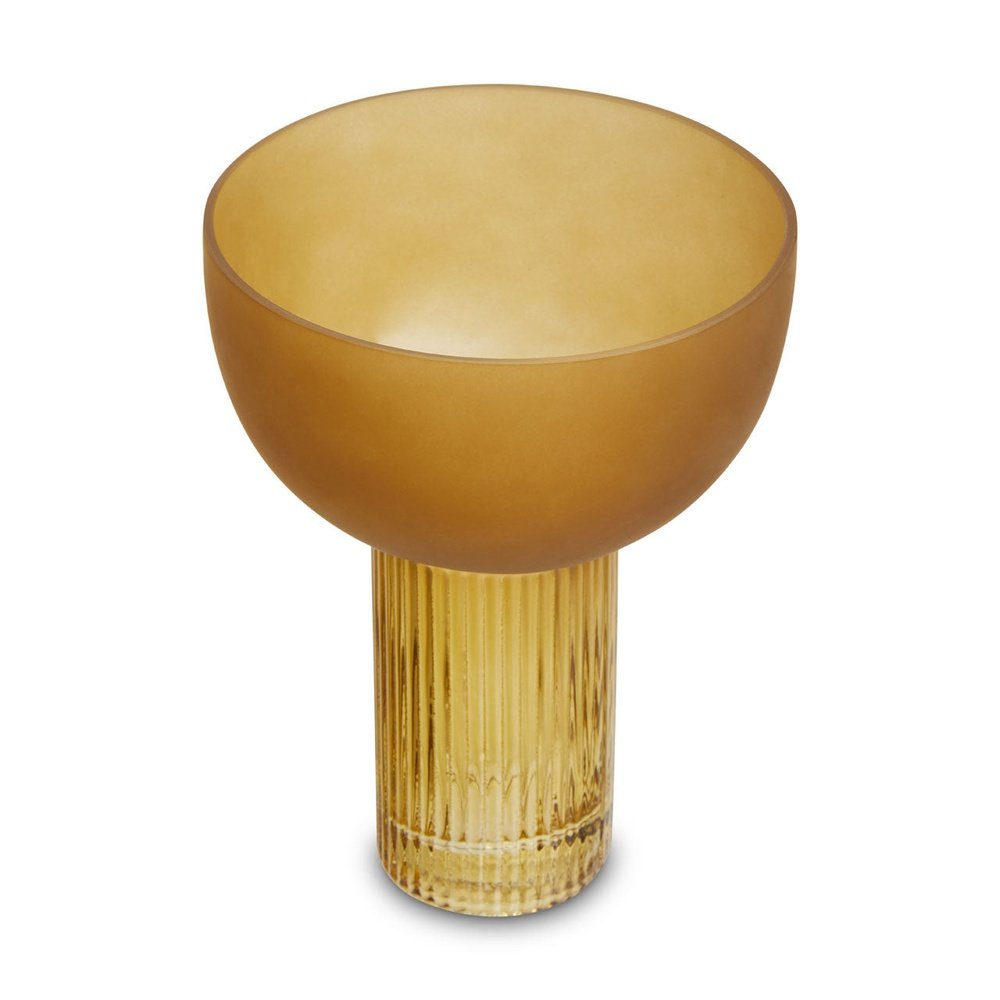 Product photograph of Olivia S Esme Small Glass Vase In Ochre from Olivia's.