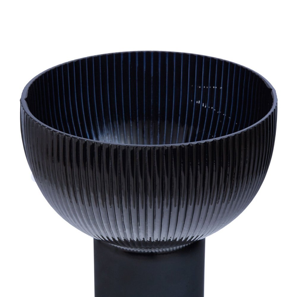 Product photograph of Olivia S Esme Large Glass Vase In Navy Blue from Olivia's.