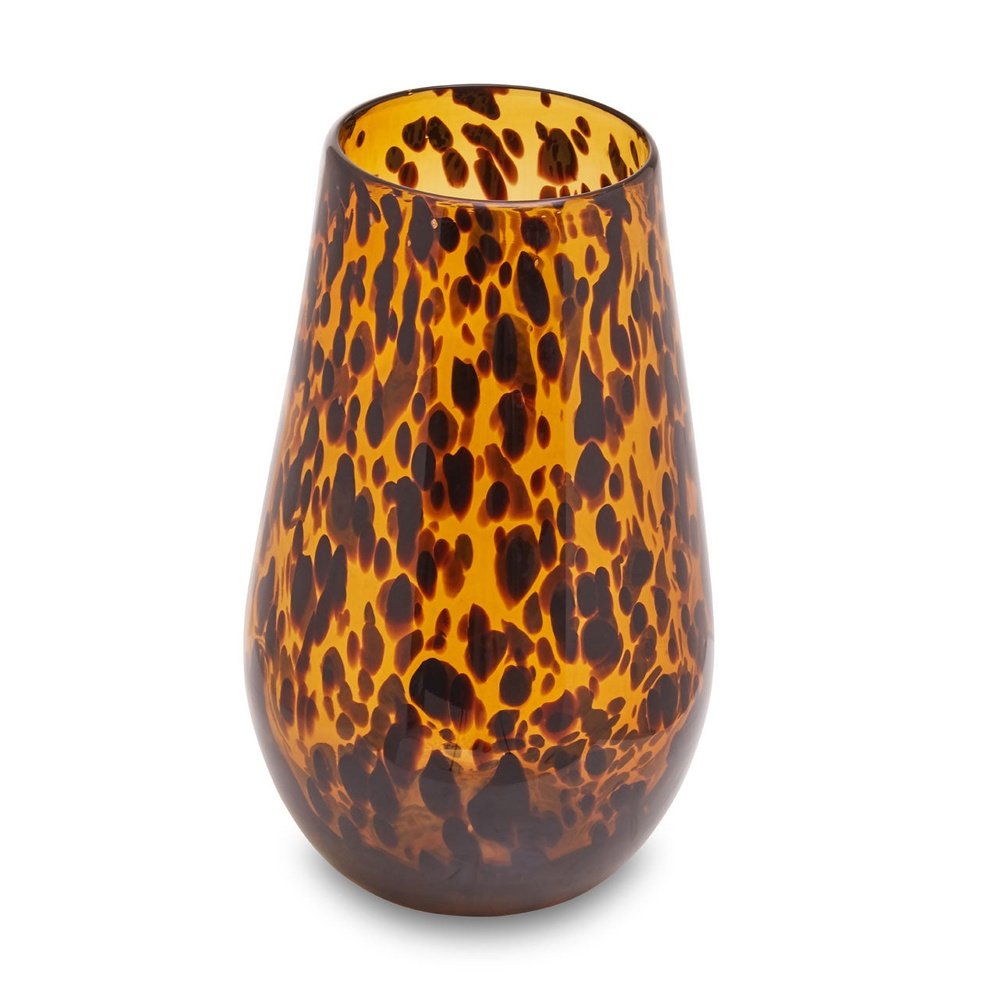 Product photograph of Olivia S Cerise Small Tortoise Shell Effect Glass Vase from Olivia's.