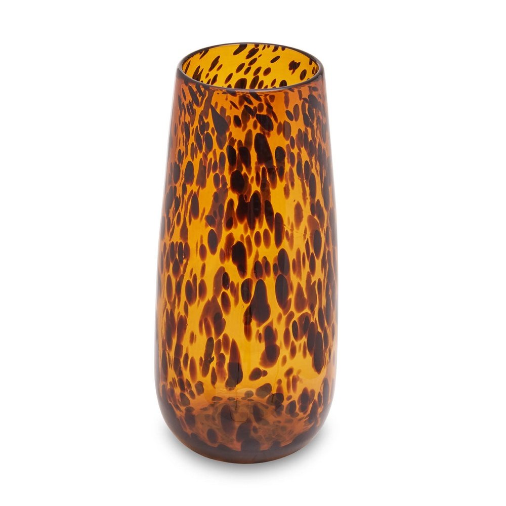 Product photograph of Olivia S Cerise Large Tortoise Shell Effect Glass Vase from Olivia's.