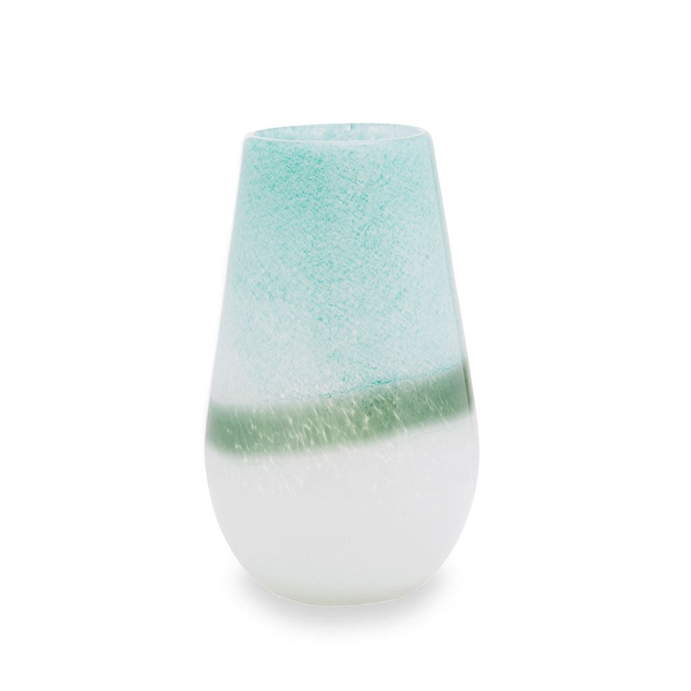 Product photograph of Olivia S Cerise Small Turquoise Ombre Glass Vase from Olivia's