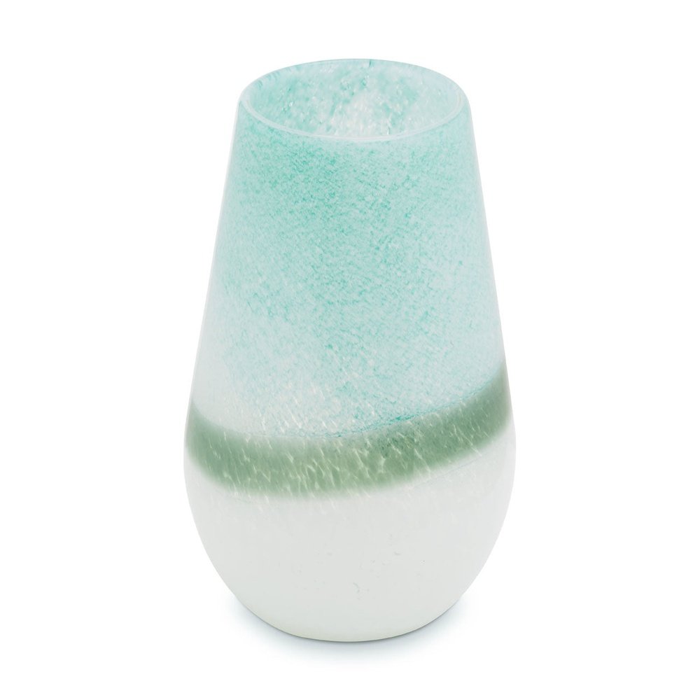 Product photograph of Olivia S Cerise Small Turquoise Ombre Glass Vase from Olivia's.