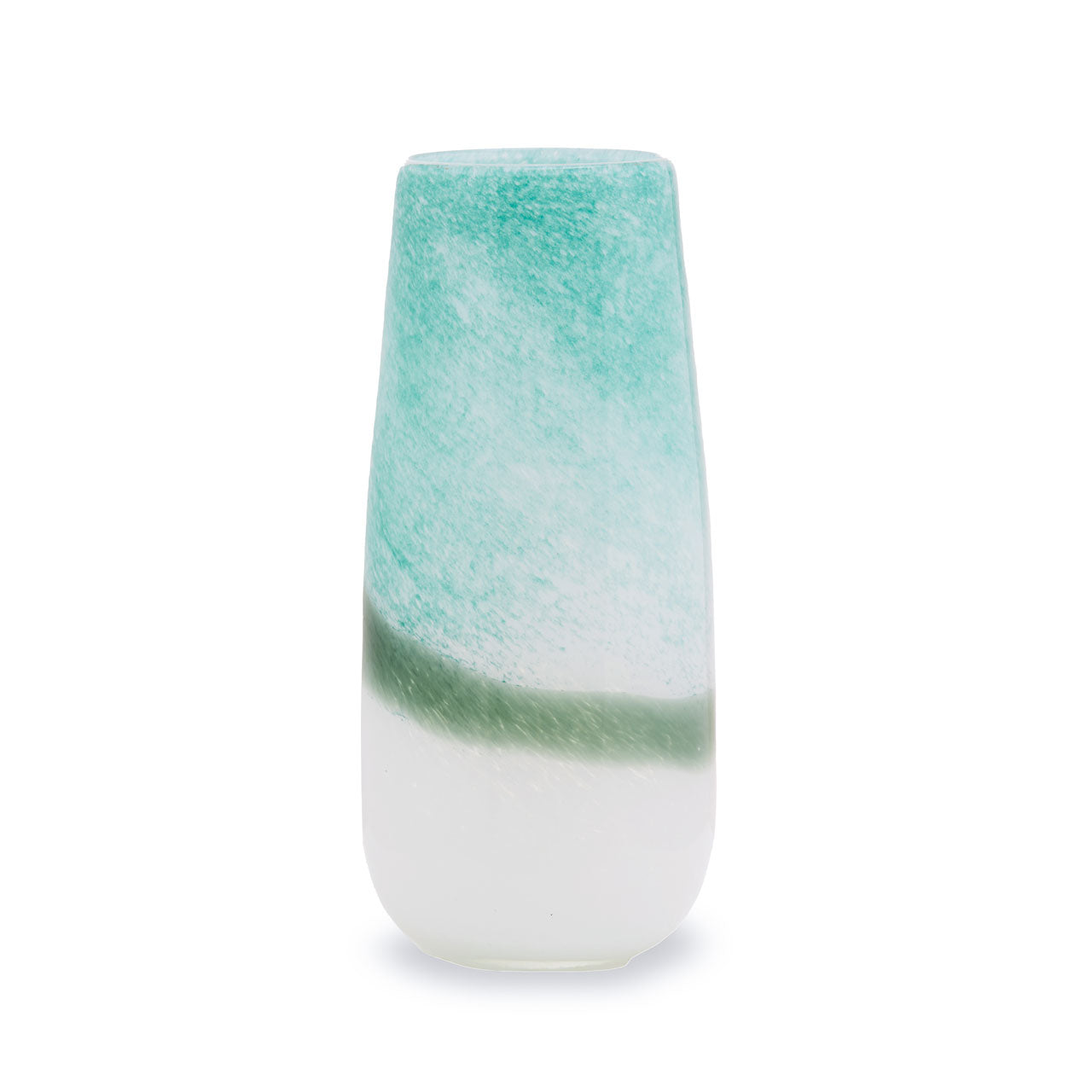 Product photograph of Olivia S Cerise Large Turquoise Ombre Glass Vase from Olivia's