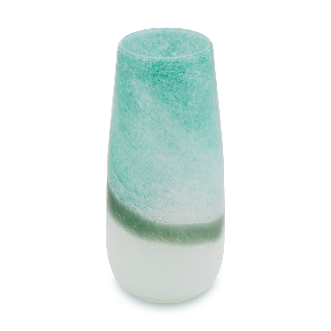 Product photograph of Olivia S Cerise Large Turquoise Ombre Glass Vase from Olivia's.