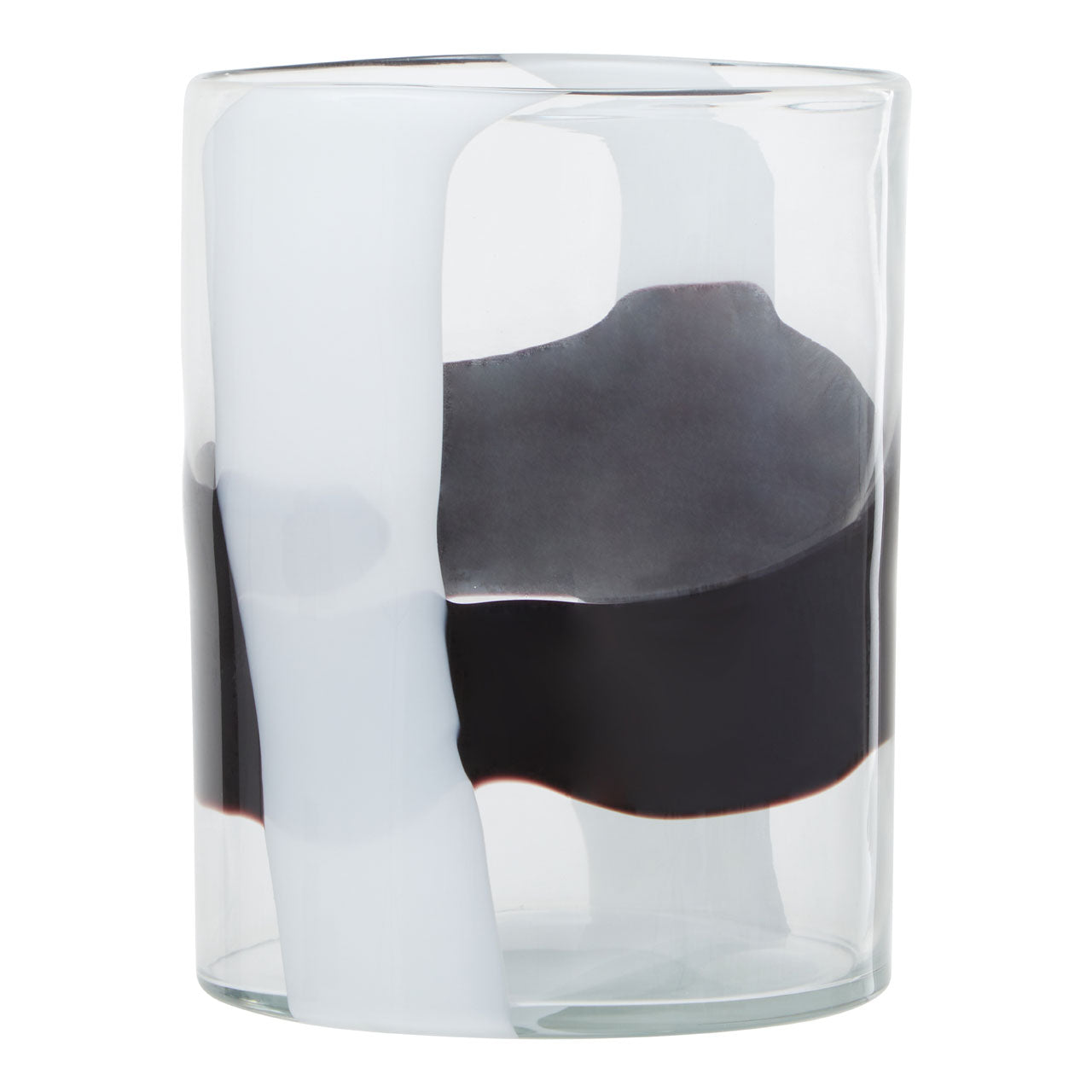 Product photograph of Olivia S Hannah Small Glass Vase In Black White from Olivia's
