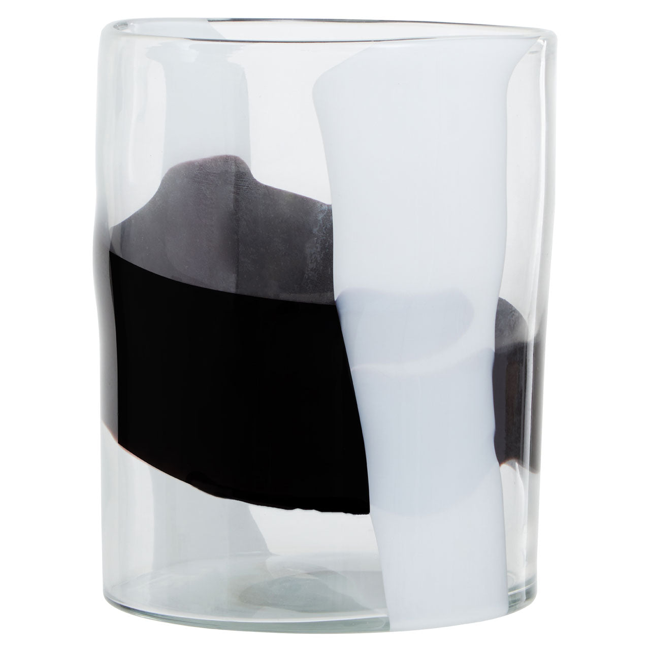 Product photograph of Olivia S Hannah Small Glass Vase In Black White from Olivia's.